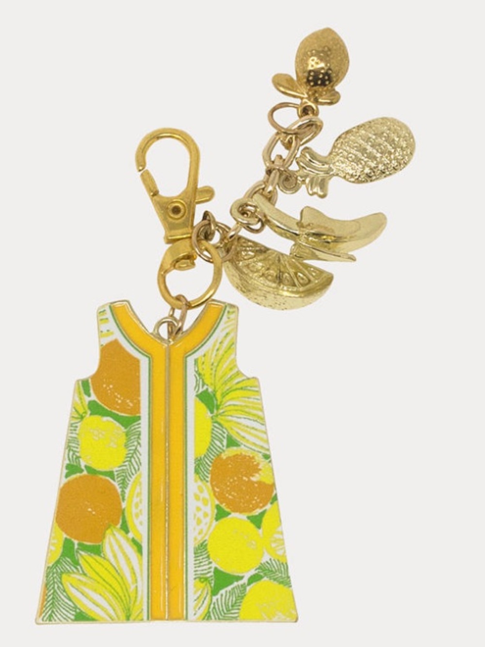 NWT Lilly Pulitzer Citrus Print Shift Dress Key Charms in Yellow and Green